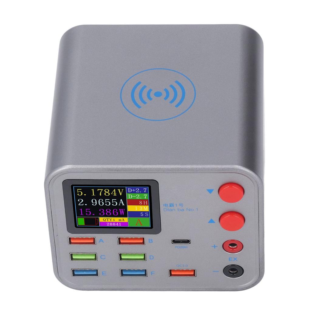 Estación de carga USB de 150 W, 8 puertos QC3.0, cargador de pared rápido con adaptador de corriente de carga inalámbrica para