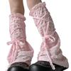 Ballet Dance Leg Warmers Summer Mesh Leg Warmers Flared Leg Sleeves Sweet Bows Lace Up Legwarmers Streetwear for Womens