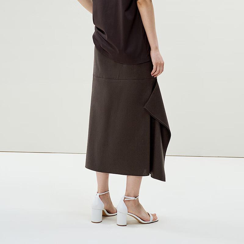 Less 2025 Spring Lamb Wool Retro Long Skirt