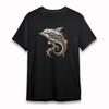 Women's Oversize Soft T-Shirt Steampunk Dolphin with Spiked Head Metallic Fins