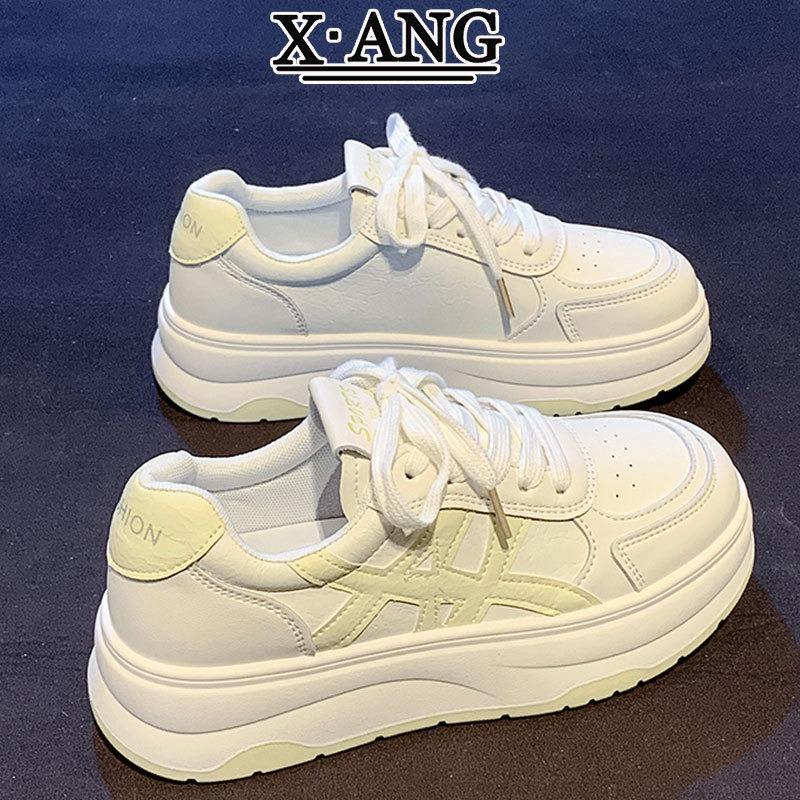 Cowhide platform white shoes children's shoes versatile student board shoes autumn new casual sports shoes women's