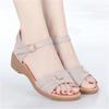 Letní dámské sandály Módní klíny Měkké dno Pohodlné ležérní boty pro matku s otevřenou špičkou Dámské ploché sandály
