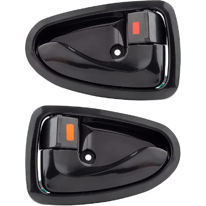 2 Smooth Black Interior Inside Door Handles for Hyundai Accent 2000 2001 2002 2003 2004 2005 2006 Front or Rear Left and Right Side w/Door Lock