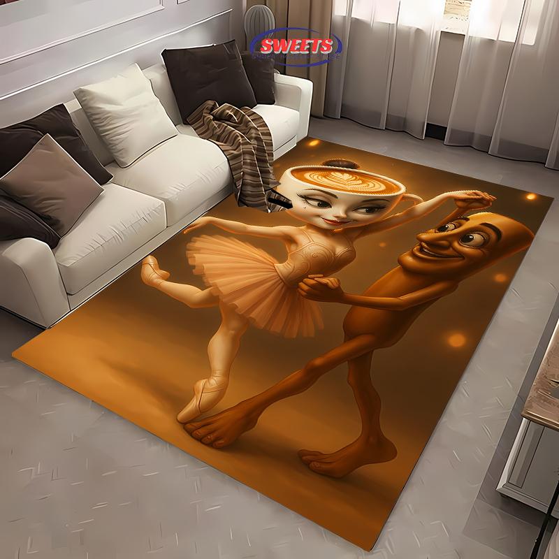 Exaggerated and Funny Creatures Italian Brainrot Theme Carpet Living Room Bedroom Bedside Bathroom Floor Mat Home Decor Rug Gift