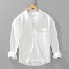 Men's Long-Sleeve Shirts with a High-End Feel, Stylish and Cool, Spring and Autumn Hong Kong Style Japanese Casual White Shirts, Trendy Outerwear