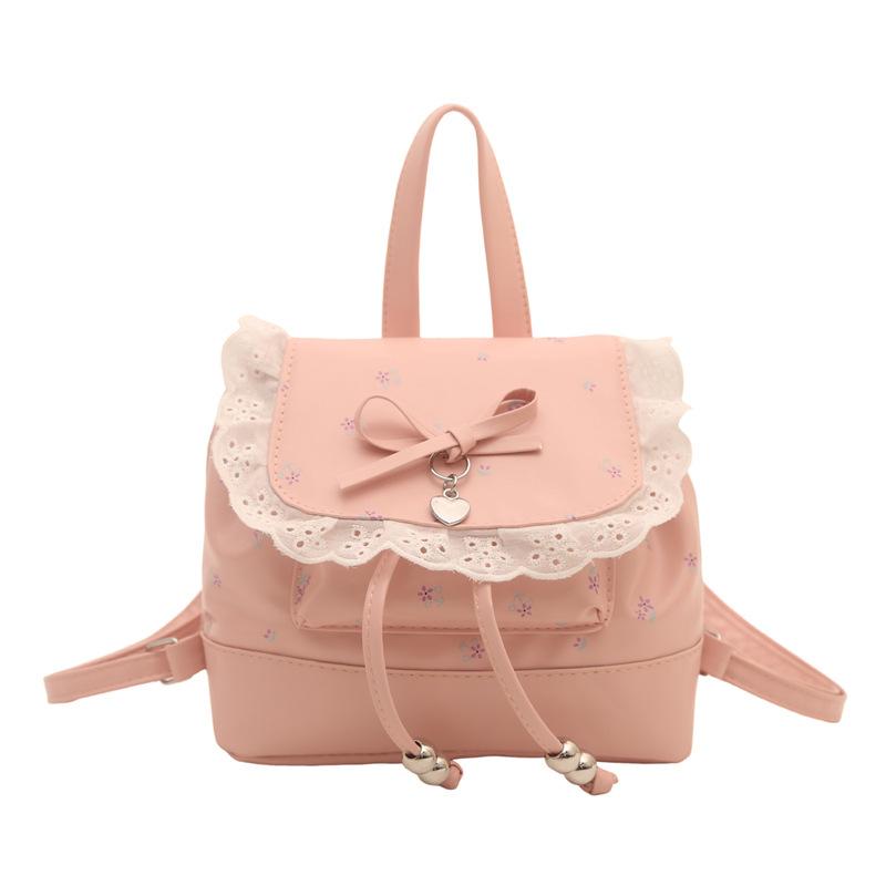 Schoolbag cute sweet lace girl backpack 1011 new versatile Korean floral bow small backpack