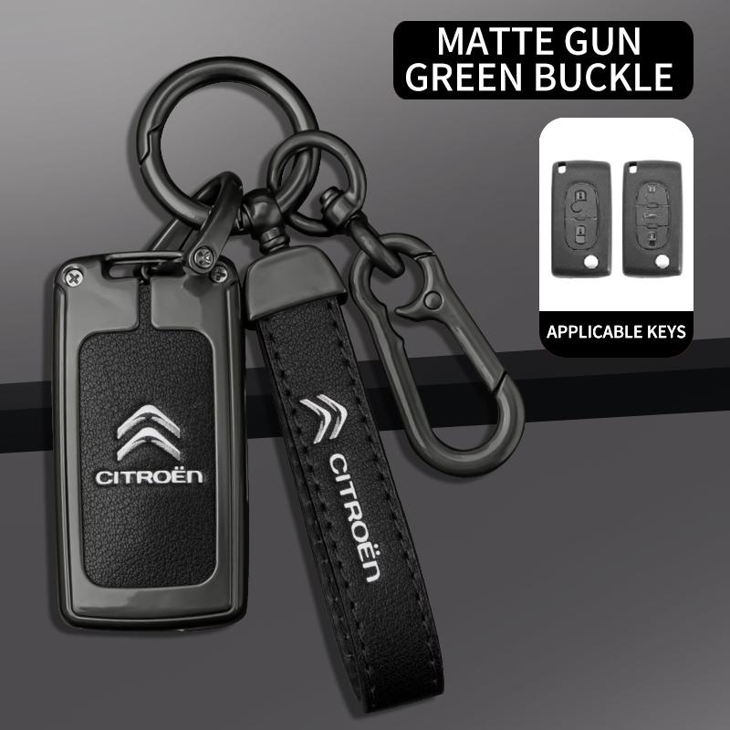 Zinc Alloy Leather Car Flip Remote Key Case Cover Protector Shell Fob Auto Accessories For Citroen C1 C2 C3 C4 C5 XSARA PICA
