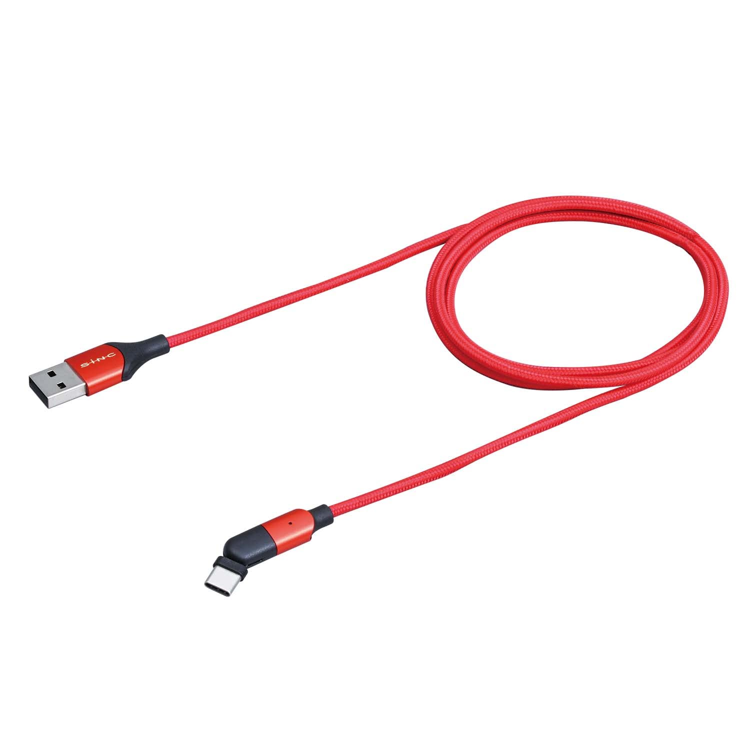 

SEIWA Car Accessories Adjustable USB Right Type A to Type C Data Compatible with iPad Nintendo and Other Devices 180-Degree Cable, Angle, 1.1m, &