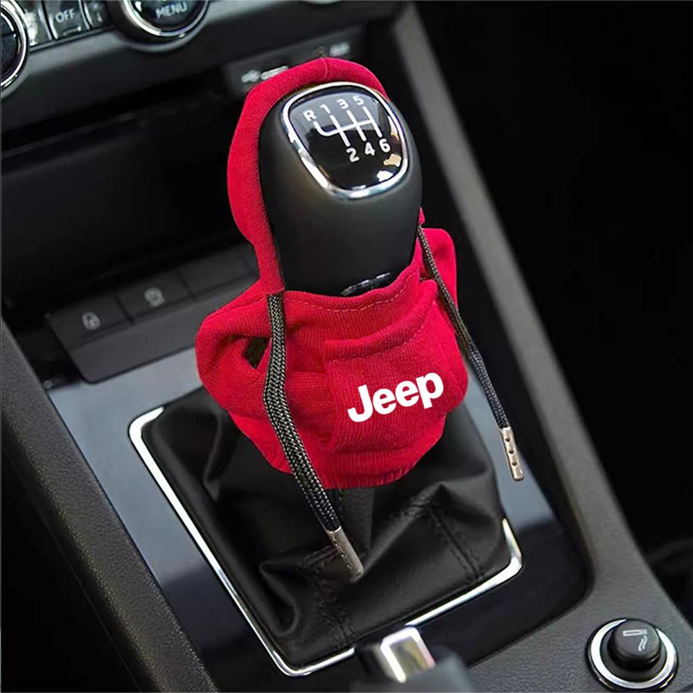 Hoodie Car Gear Shift Knob Cover Manual Handle Change Lever Cover For Jeep Renegade Compass Wrangler Jk Grand Cherokee Rubicon