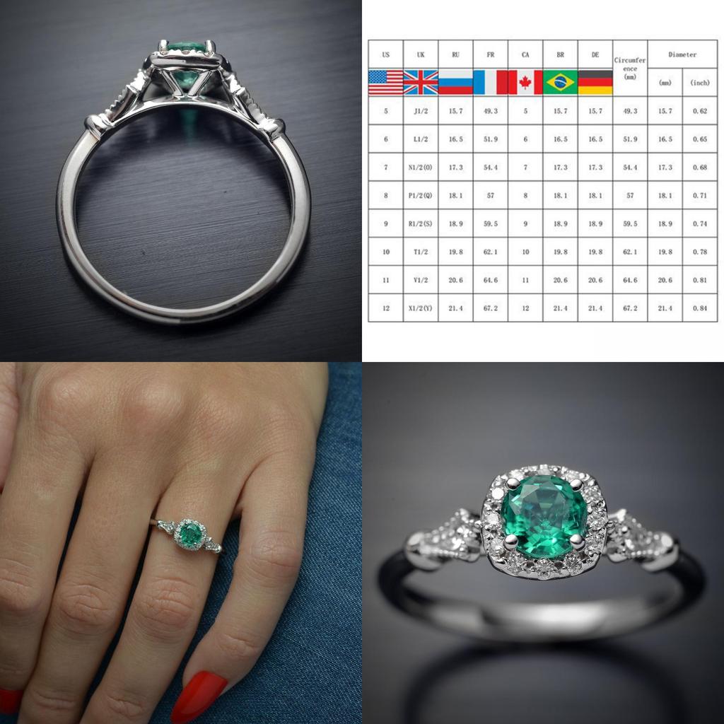 Timeless Design Cushion Halo Green Ring Women Perfect Wedding Engagement Jewelry