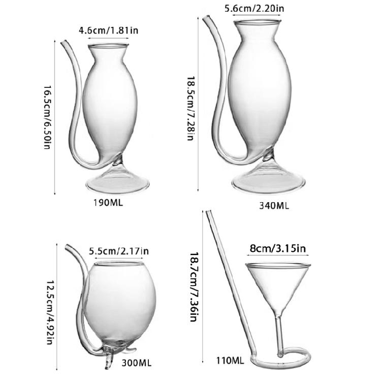 Innovative Pipe Molds Cocktails Glass Elegant Cocktails Glass with Sturdy Construction for Enhancing Drinking Experience