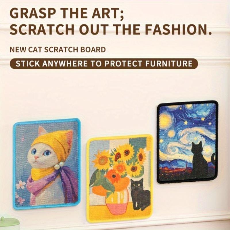 Durable Corrugated Paper Wall-Mounted Cat Scratching Post & Mat - Stitched Edges, for Indoor Clawing Play, Space-Saving Design for Cats