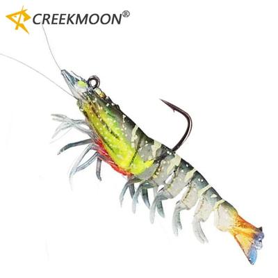 Esche Artificiali Luminose a Forma di Gambero Esche in Silicone Morbido 1 pz 9 cm 12 g con Amo Sovradimensionato Ultra-affilato Materiale TPE Accessori per Pesca