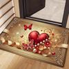 VIKAMA Valentine's Day Welcome Doormat Romantic Heart-Shaped Entrance Rug Soft Non-Slip Bedroom & Bathroom Mat Home Decor