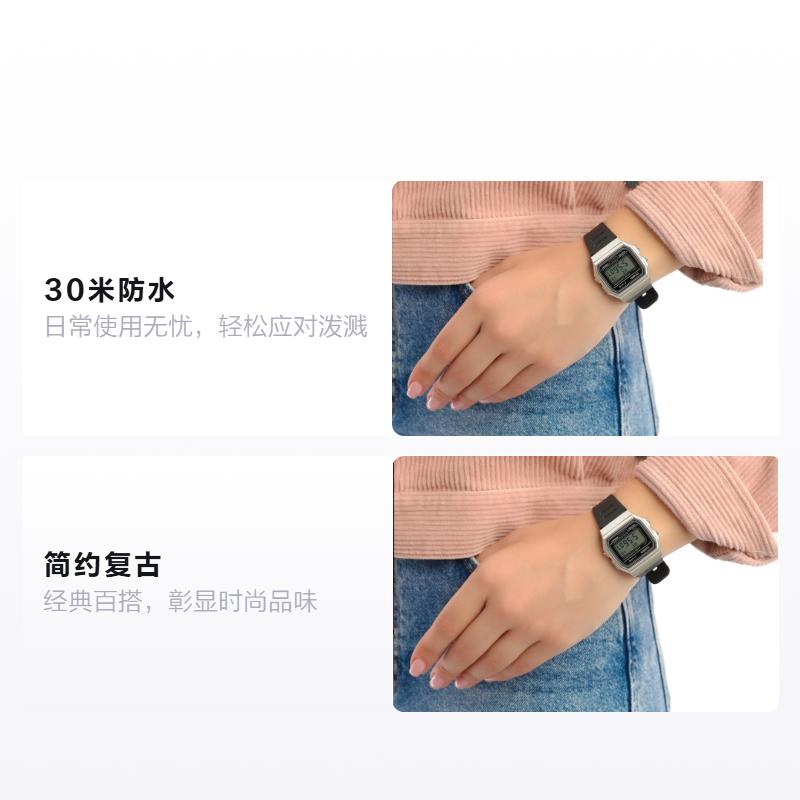 Casio VINTAGE Series - Square Fashion Sports Simple Retro Quartz Movement Resin Strap Japanese and Korean Watch Men's Watch Black Dial F-91WM-7ADF