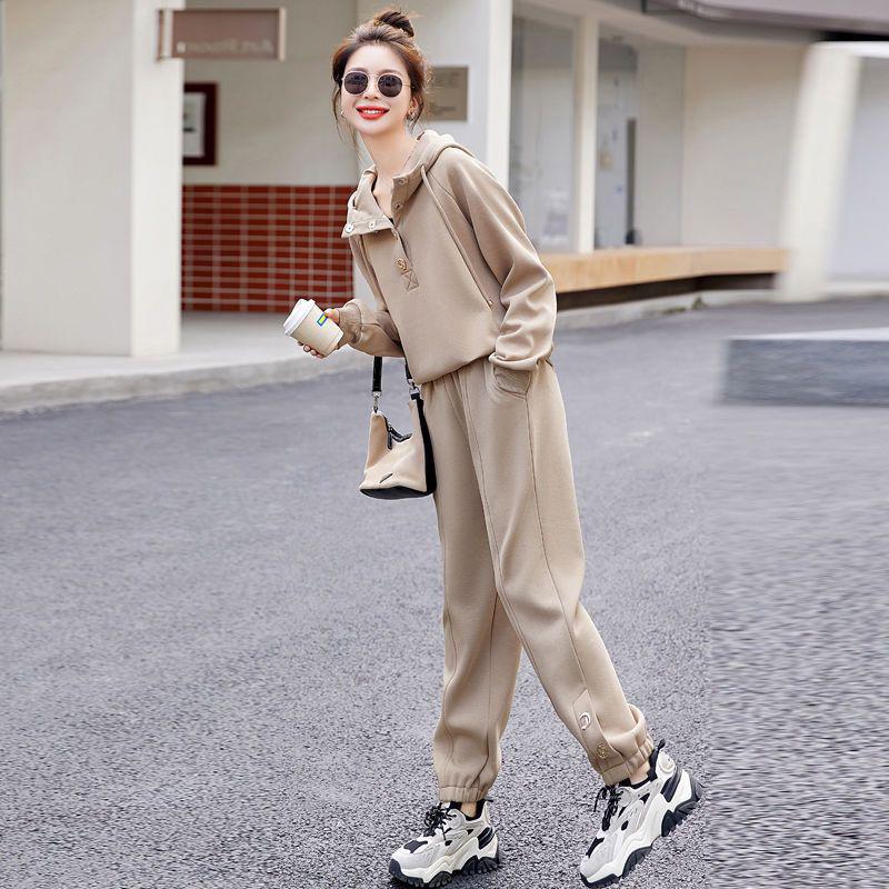 Women's Plus Size Loose Tracksuit - 2025 Autumn/Winter Fashion Sweatshirt Two-Piece Set