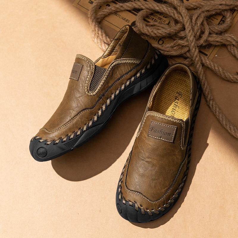 38-48 Spring/Autumn Men's Handmade Retro Leisure Shoes Large Size  Casual Shoes Leather Rubber Bottom Handmade Car Men's Leather  Boots