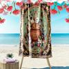 Vintage Floral Art Print Beach Towel, Large Soft Quick Dry Towel for Beach Camping Swimming