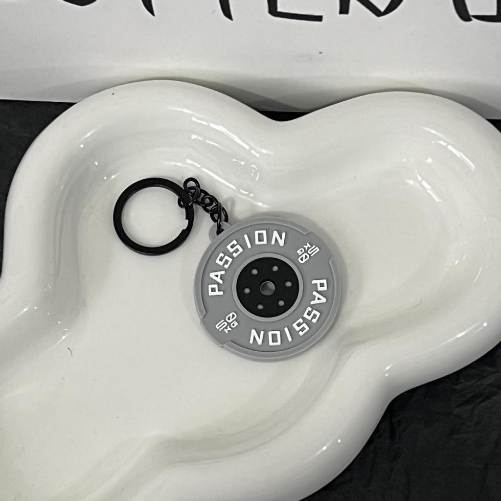 Miu Series Dumbbell Plate Keychain: Trendy Fitness Accessory & Sports Jewelry Gift