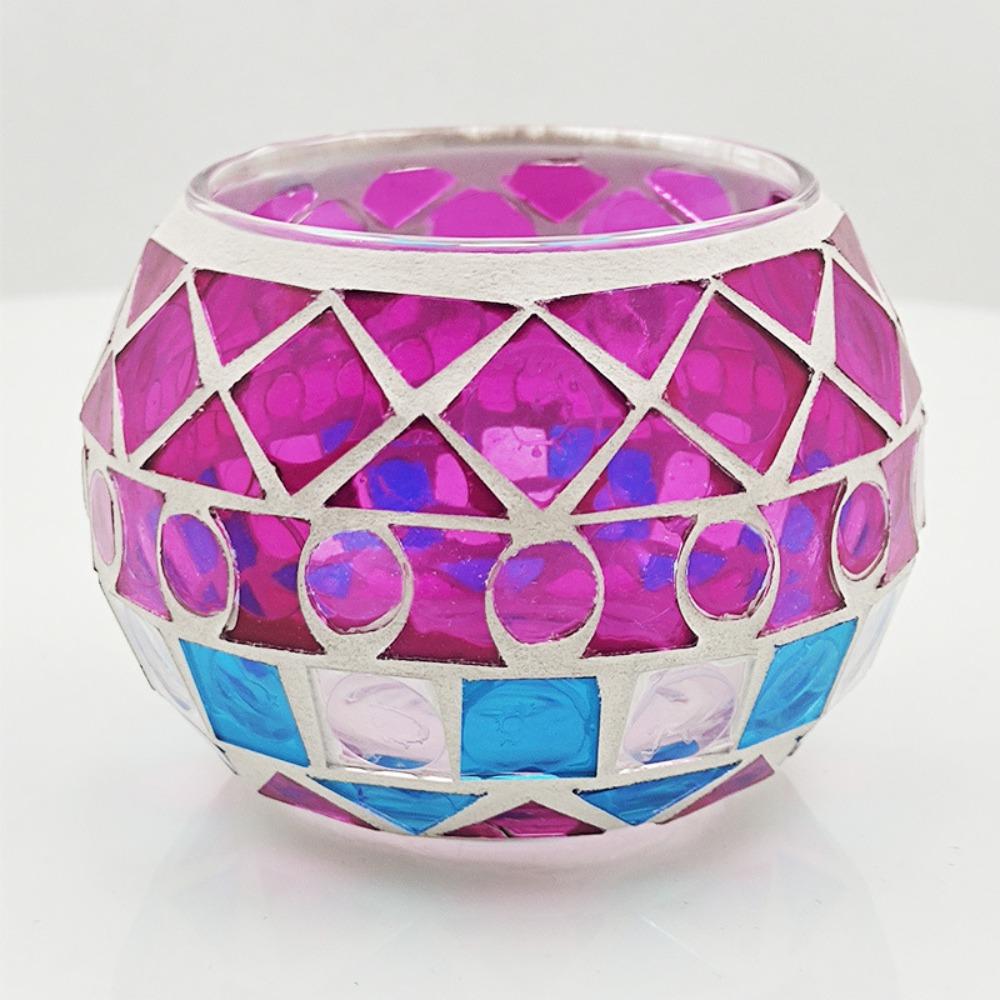 Mosaic Moroccan Style Centerpiece Votive Tea Light Candlestick Candle Holder Home Decor Candle Jar
