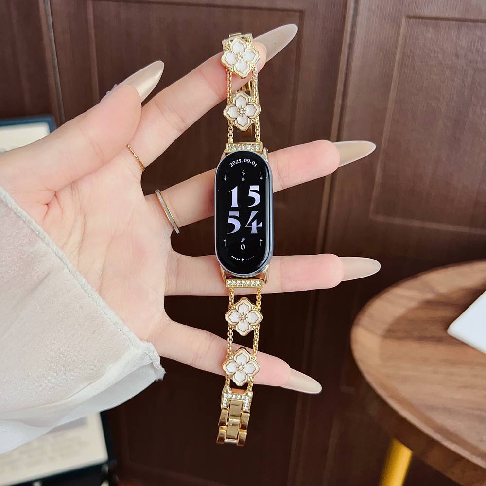 New Four Leaf Flower Metal For Xiaomi Band 9/8/NFC Xiaomi 10 8 9 Strap