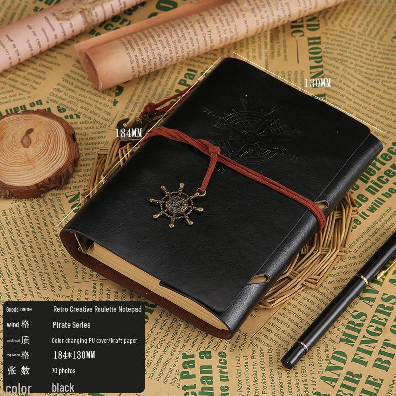 A6 European Retro Kraft Loose-Leaf Business Planner Notepad (Customizable Logo)