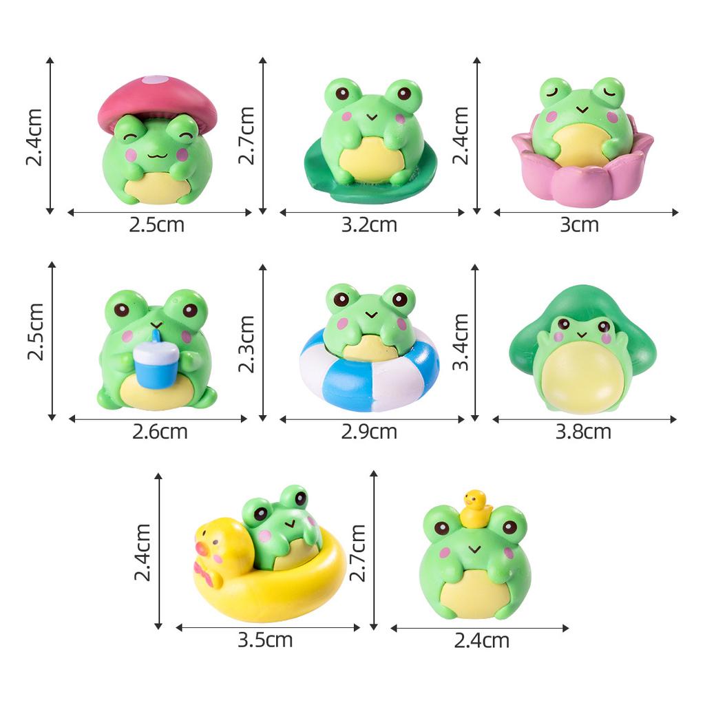 8 Styles Micro Landscape Creative Summer Little Frog Doll Moss Gardening Decoration Accessories Desktop Miniature Ornament