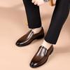 Fashion Slip on Flat casual men's leather shoes British retro gentleman style Office and Fashion Party Black Brown Hot selling adult