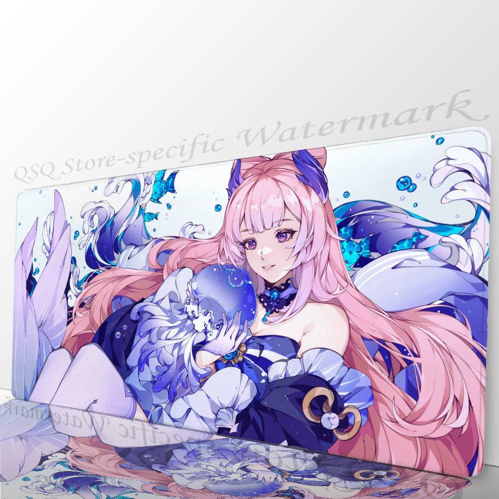 Sangonomiya Kokomi Genshin I-Impact Anime Mousepad Non-slip Suitable For Office Computers Laptops E-sports Game Desk Mats XXL K