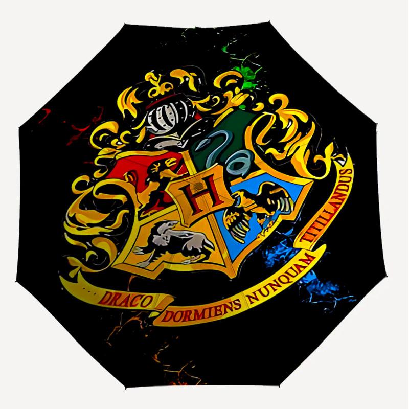 1PC Hogwarts Crest Umbrella-8-Rib Reinforced, Automatic Open, Lightweight & Durable, Cute Fashion Accessory for Outdoor, D2673