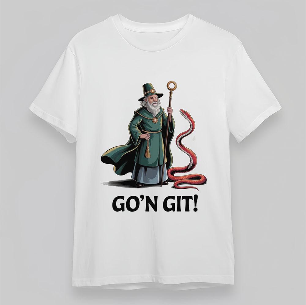 

Men s Classic T-Shirt Wizard with Snake Magic Tee Short Oversize White Cotton 4XL