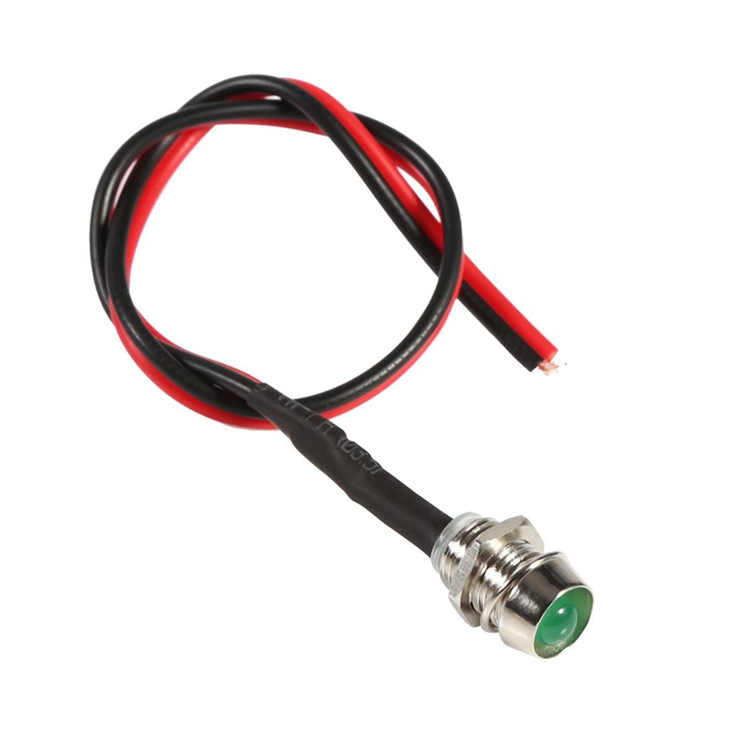 4 Pcs 12v 8mm LED Panel Pilot Dash Warning Light Indicator Lamp Car Van Green
