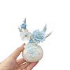 Handcrafted Ceramic Flower Figurine Set: Cute Table Ornaments for Living Room Decor.