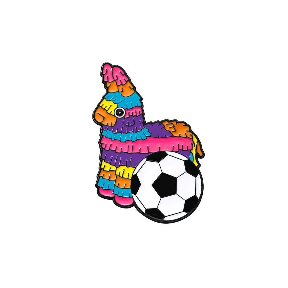 Waterproof Soccer Enamel Pin Badges, Cute Cartoon Football Brooches for Clothing Accessories