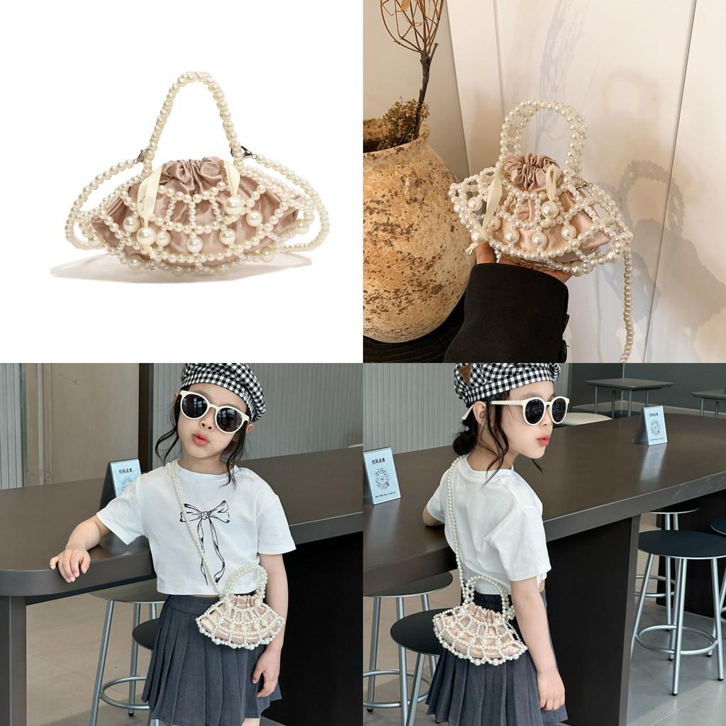 Stylish Pearl Shoulder Bag For Girls And Boys With Unique Fan Shape Design