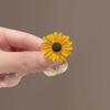 Brosche für Damen, Sonnenblumen-Ahornblatt, Aprikosenblatt, realistisch, galvanisiert, poliert, exquisit, für Abschlussball, Party, Mantel