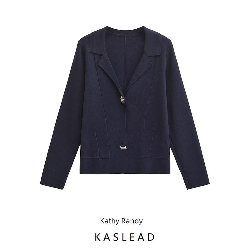 Kaslead New Arrival Women's Clothing Fashion Style Fashion Minimalist Flower Shape Button Decoration Knitting Outwear 2142102