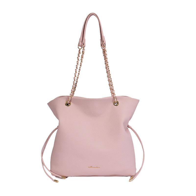 2026 Spring/Summer Women's Large Capacity Fashion Chain Bucket Bag - Casual Commute Shoulder Handbag