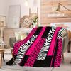Pink Leopard Print Plush Blanket Air Conditioning Blanket Hunting Leopard Pink White Black Flannel Fleece Blanket  Animal Print
