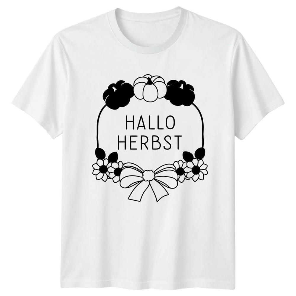 Hallo Herbst Unisexs TShirt GerUnisex Autumn Gift For Her S