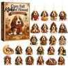 Autumn Theme Dog Decor 2026 Advent Calendar, 24-Days Christmas Countdown Calendar with 24 Festive Puppy Lover Box Ornament, 2D Acrylic Cartoon
