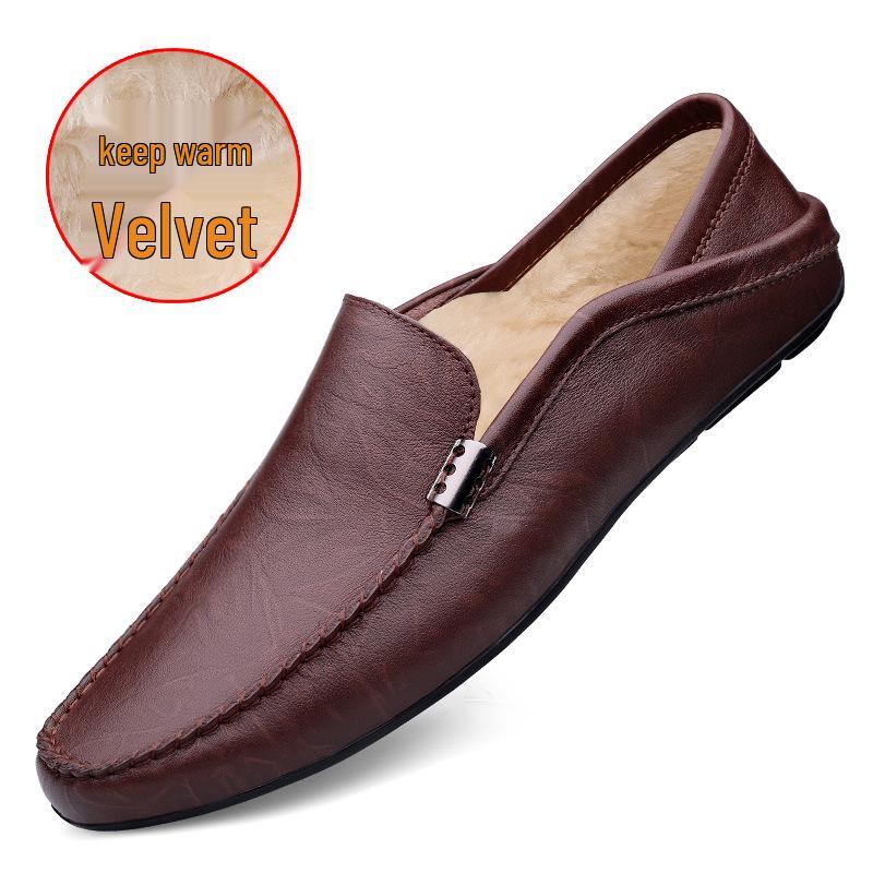 Men s Korean Style Casual Leather Slip-on Driving Shoes 43