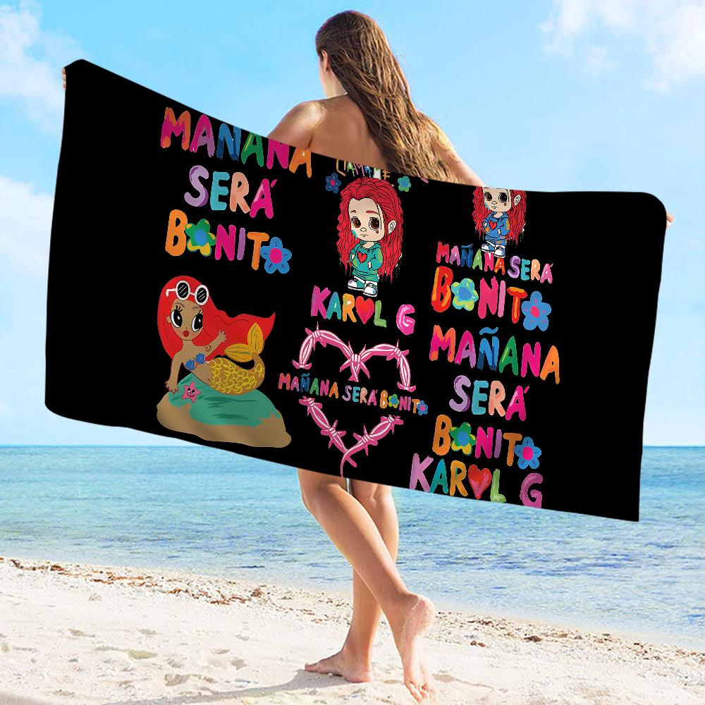 Karol G Female Singer Towel Microfiber Beach Towel Absorbent Quick dry Soft Yoga Swimming Resort Mountain Climbing Towel