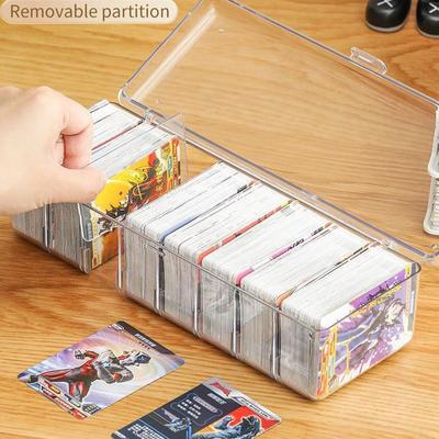 Caixa Transparente para Deck de Cartas de Jogo Quentes Recipiente de Grande Capacidade PKM/MTG/YGO Organizador de Cartas Armazenamento Estojos para Cartas de Jogo Colecionáveis