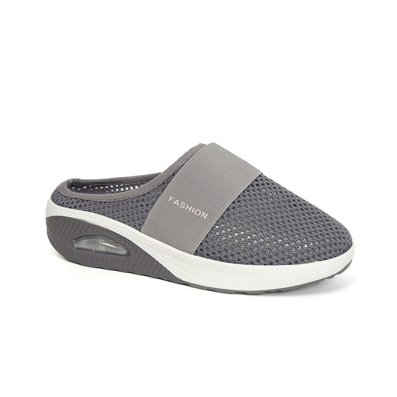 Scarpe con tacco a zeppa, Pantofole casual chiuse a punta larga, Scarpe a punta tonda, Nuove scarpe da donna