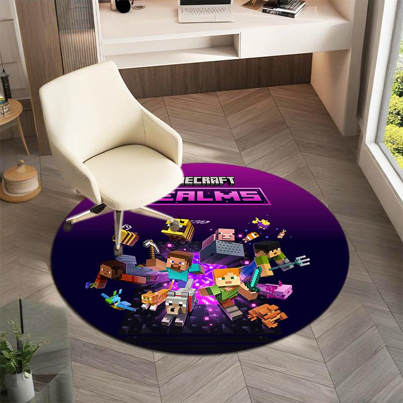 Sandbox Electronic Xbox Games Minecraft Circular Carpet Household Goods Decoration Anti Slip Home Table and Chair Mat Aisle Door Mat Carpet D11