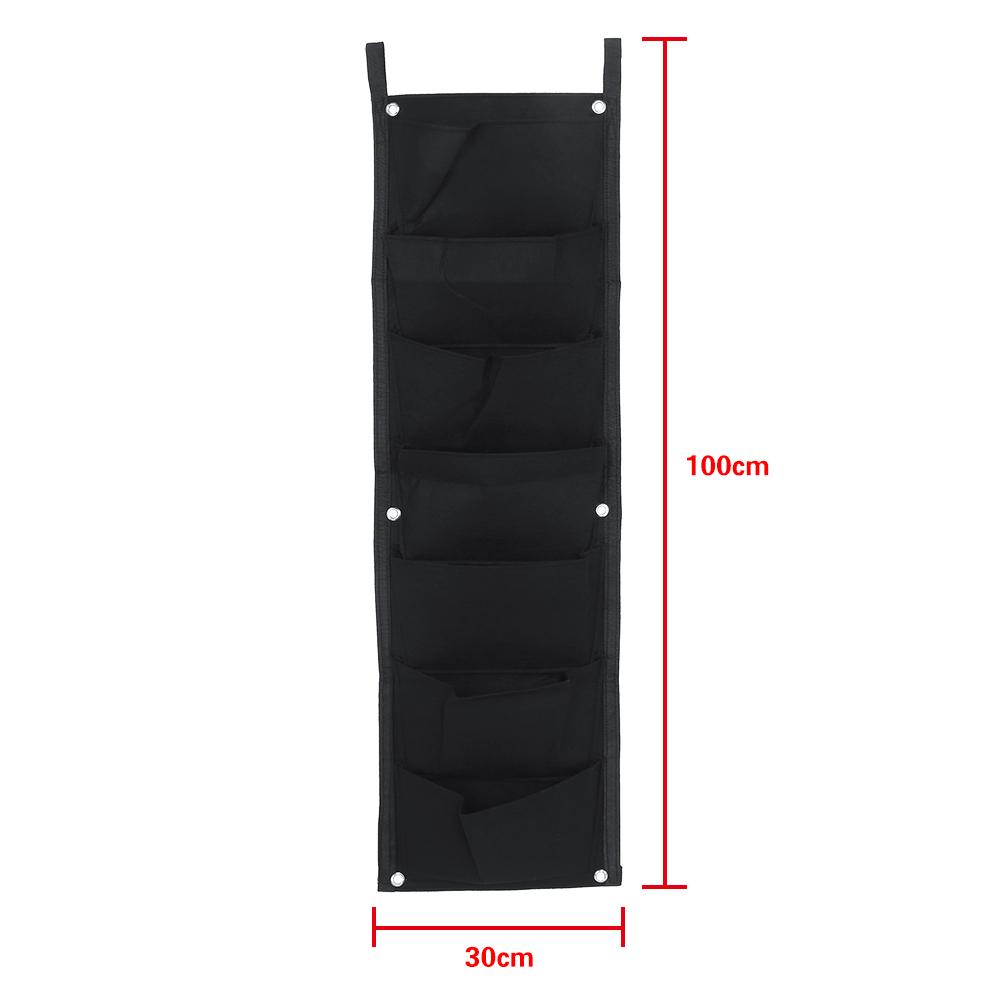 Pocket Vertical Felt Garden Plant Grow Container Bags Wall Hanging Planter 7 Pocket 100*30CM