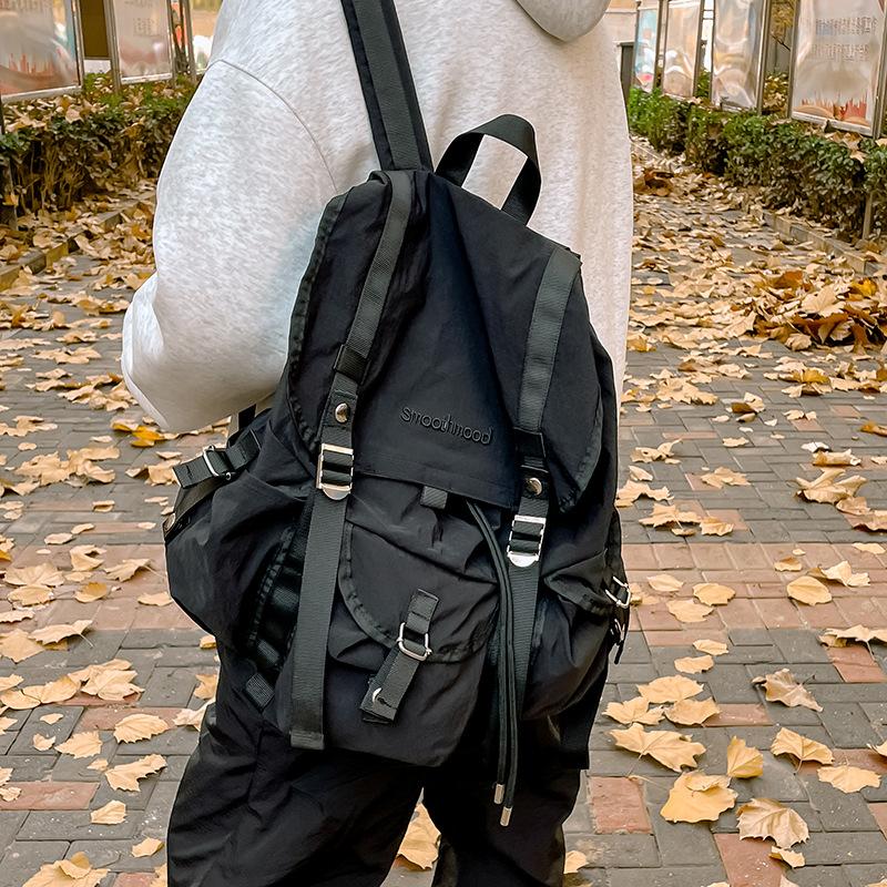 Schoolbag Casual Large Capacity Multi-Pocket Backpack Male Korean Version Niche Premium Travel Backpack Light Commuter Schoolbag Female