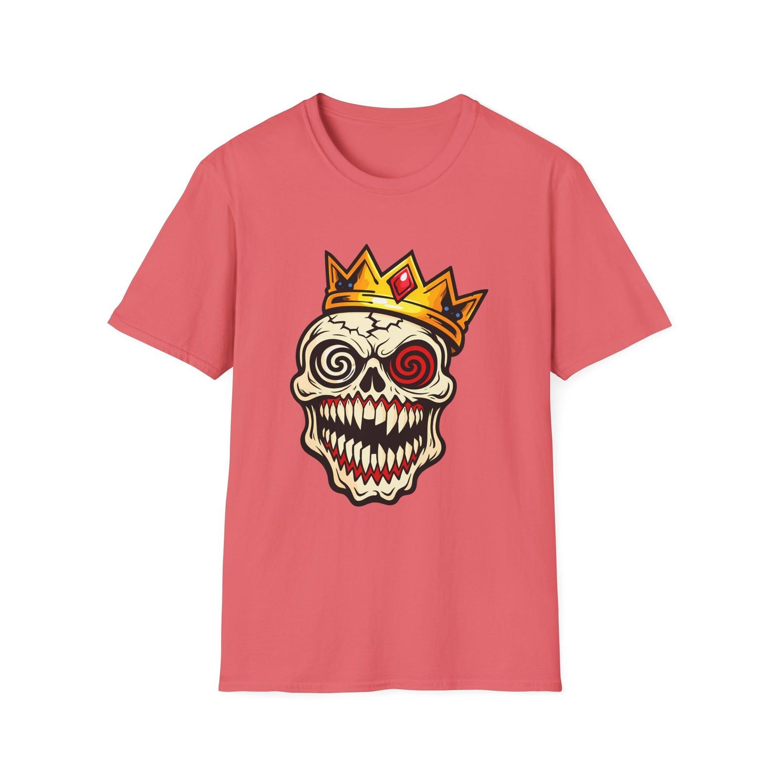 Unisex Softstyle T-Shirt Evil Skull Crown Horror Monster Creepy Gothic S