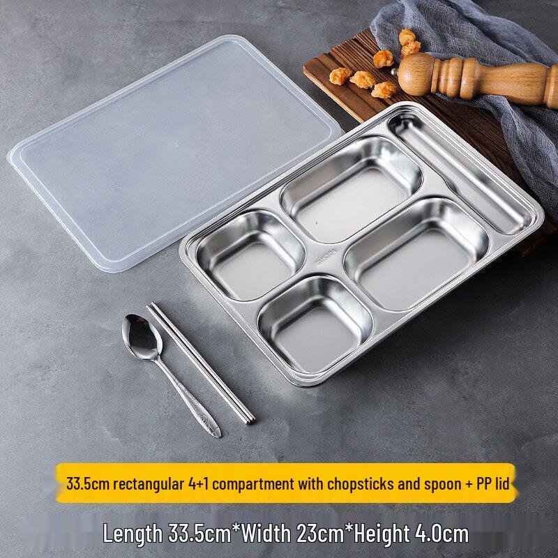 Stainless Steel Divided Lunch Box Extra Large